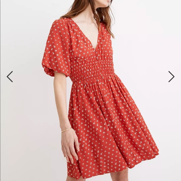 MADEWELL Sophia Mini Dress in Bandana Flower WITH Pockets! Size M - Picture 2 of 10
